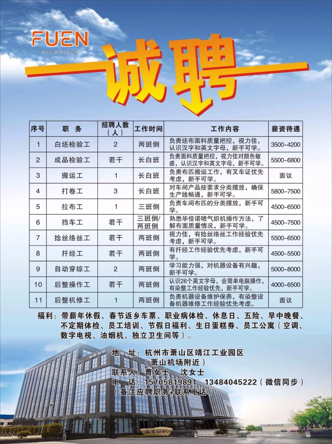 江陰新潮集團最新招聘啟事