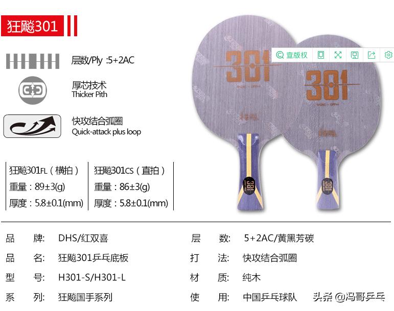 最新款的直拍橫打底板，革新乒乓球技術的利器